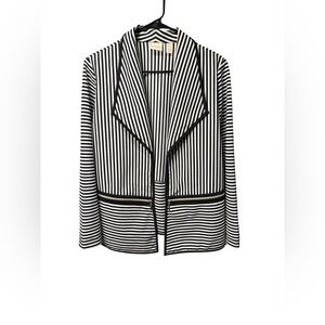 Chico's Black and White Striped Blazer